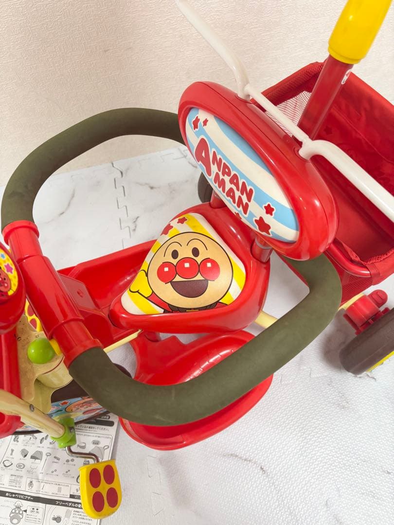 動作OK アンパンマンデラックスII 三輪車　ブザー付き　子供キッズ用品