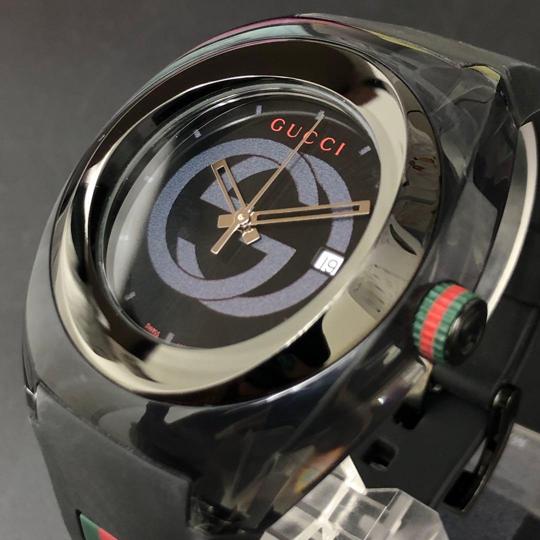 C052309)GUCCI 137.1 腕時計 ラバーシェリーライン グッチ - メルカリ