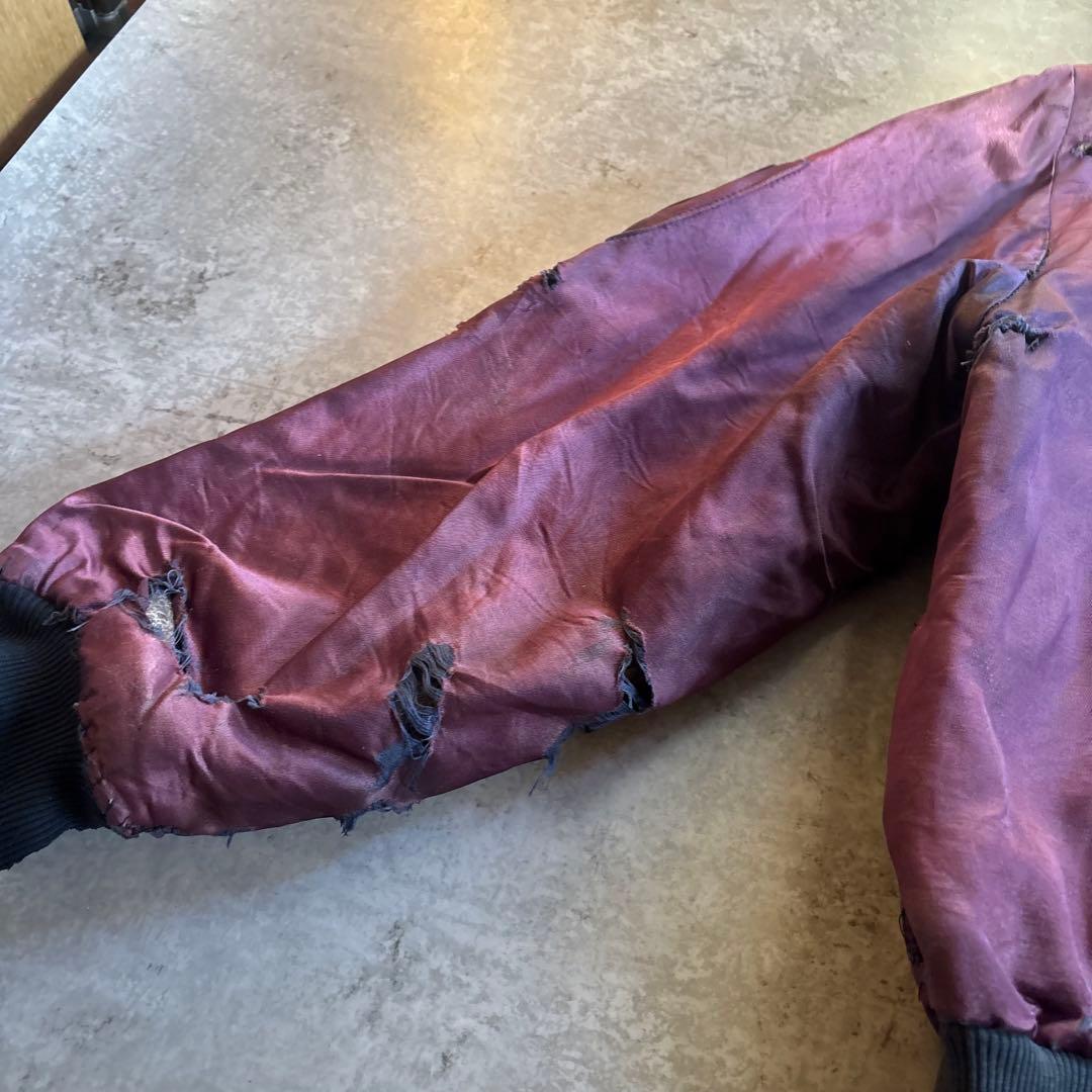 古着　50s b-15 タイプ　フライトジャケット　襤褸　茄紺