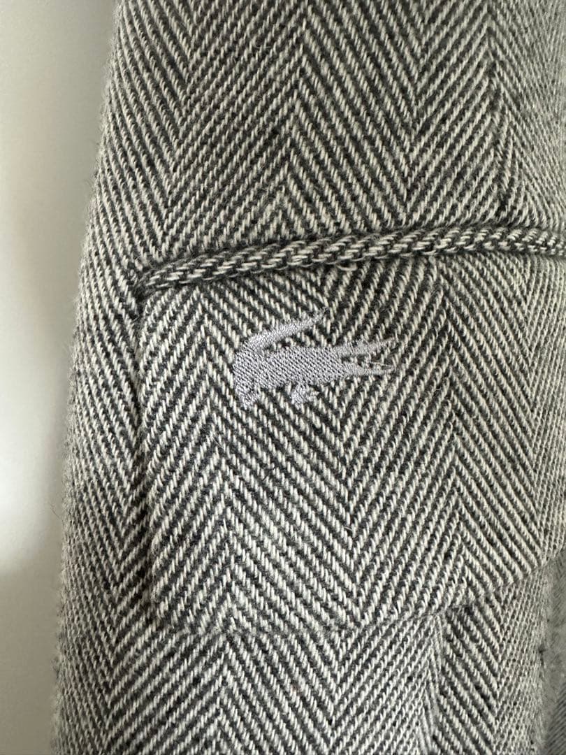 LACOSTE グレー ダブルブレスト チェスターコート FR 52