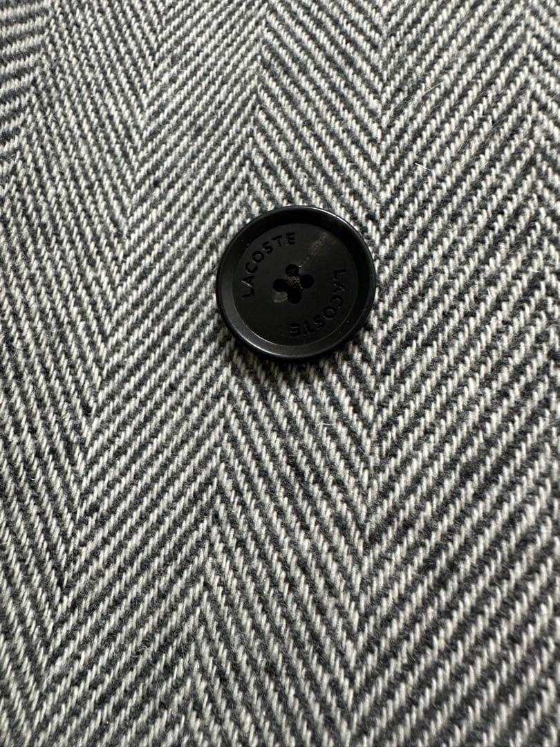 LACOSTE グレー ダブルブレスト チェスターコート FR 52