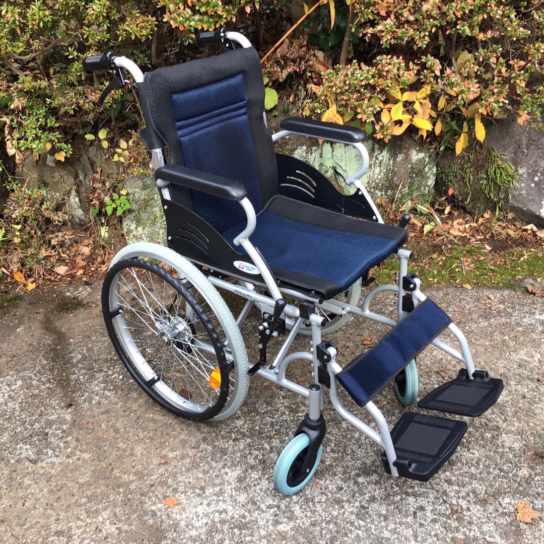 アルミ製自走用車椅子 ネイビー