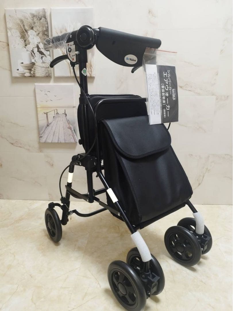 エアウォーカー　ショップjapan シルバーカート　レザー調ブラック