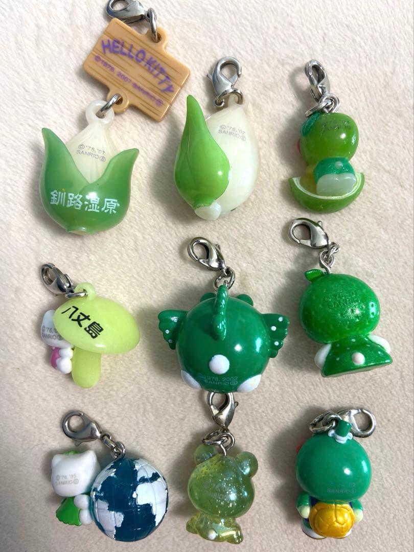 ご当地キティ　グリーン系　ファスナーマスコット20個　まとめ売り　限定