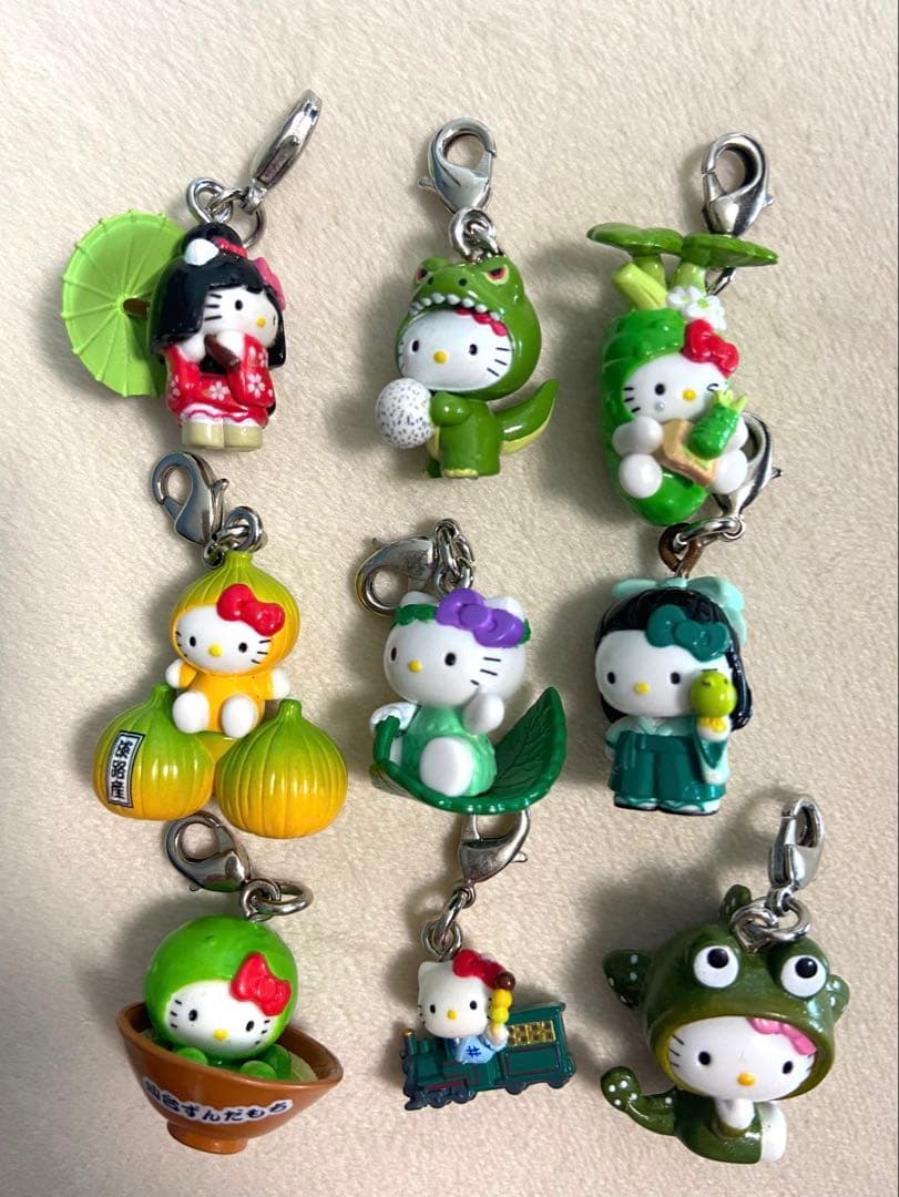 ご当地キティ　グリーン系　ファスナーマスコット20個　まとめ売り　限定