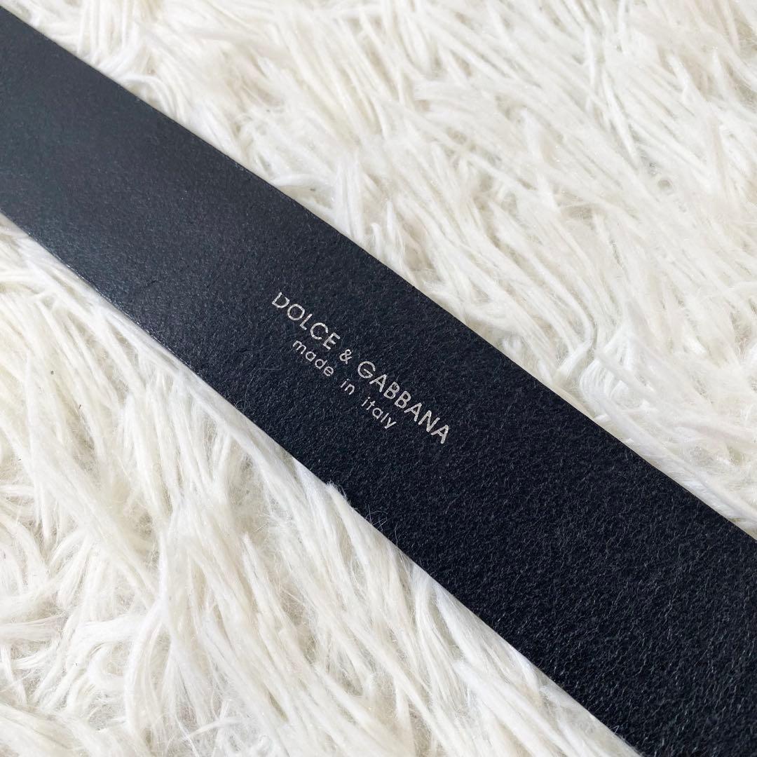 希少　DOLCE&GABBANA レザー　ベルト　ブラック　バックル　　DGロゴ
