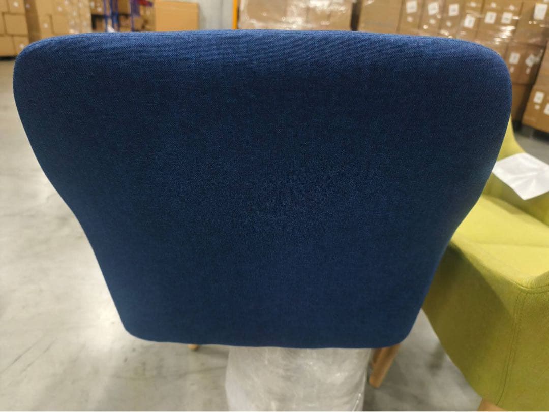 新品ダイニングチェア ネイビー4脚セット 布張り北欧風デザインファブリック製が