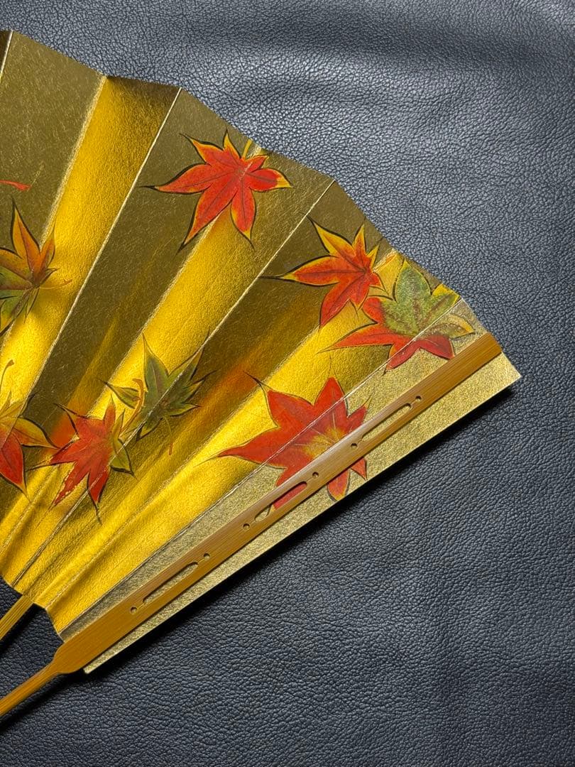 扇子　33.5cm 十松屋福井扇舗　金　紅葉　仕舞扇　能楽　着物