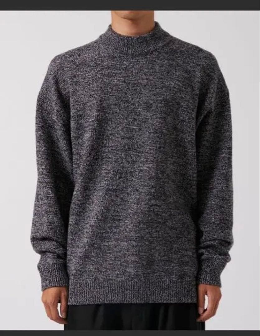 《ATON》WOOL MOULINE MOCKNECK SWEATER(4)