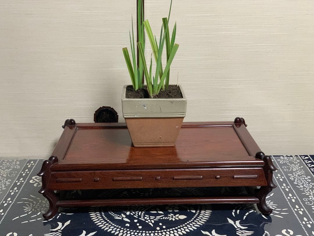 専用】花梨？紫檀？無垢材 高級銘木 特大 盆栽 美術品 台座 天板一枚