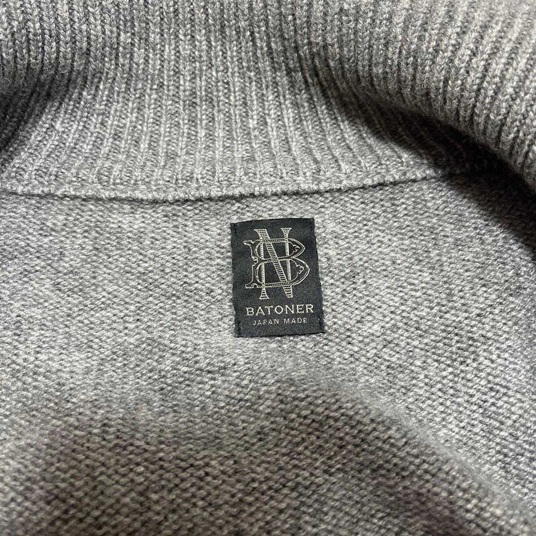 BATONER グレー ハイネック ニットセーター