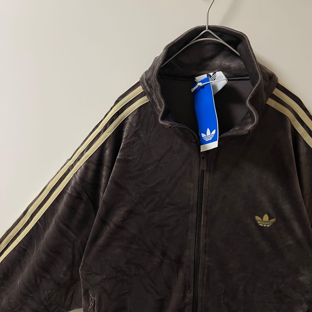 新品M】当日発送アディダス　ファイヤーバード ベロアトラックトップ茶ブラウン