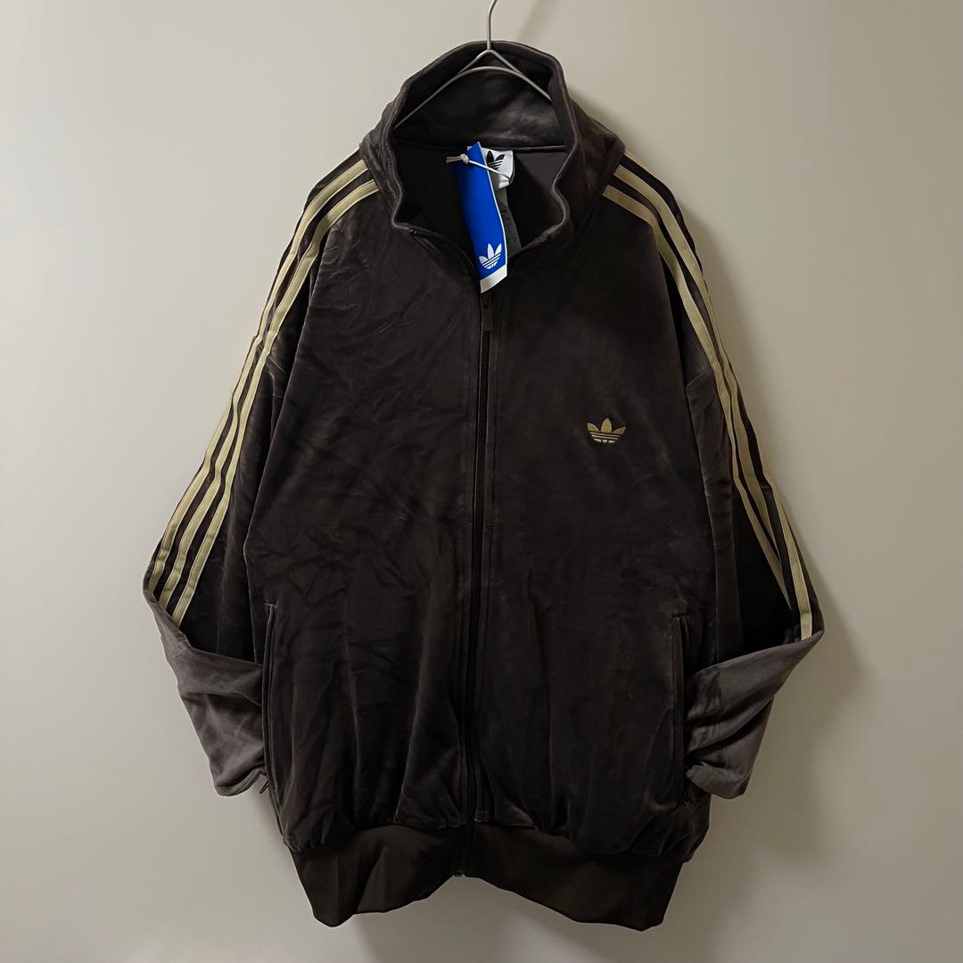 新品M】当日発送アディダス　ファイヤーバード ベロアトラックトップ茶ブラウン