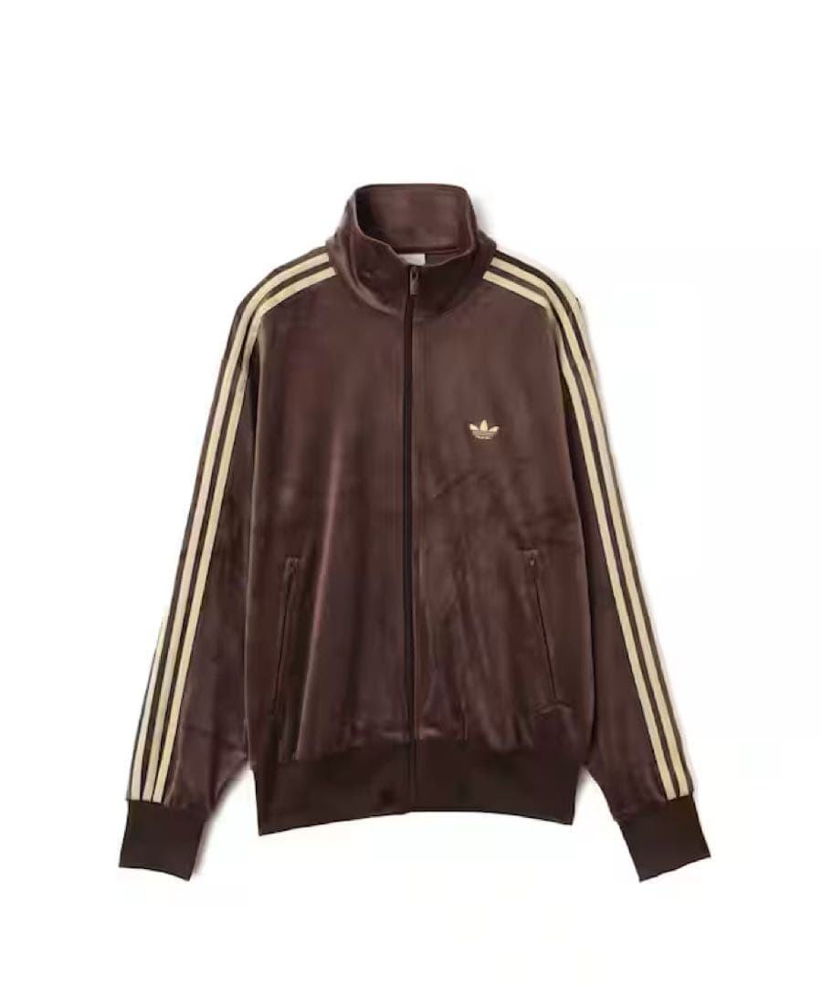 新品M】当日発送アディダス　ファイヤーバード ベロアトラックトップ茶ブラウン