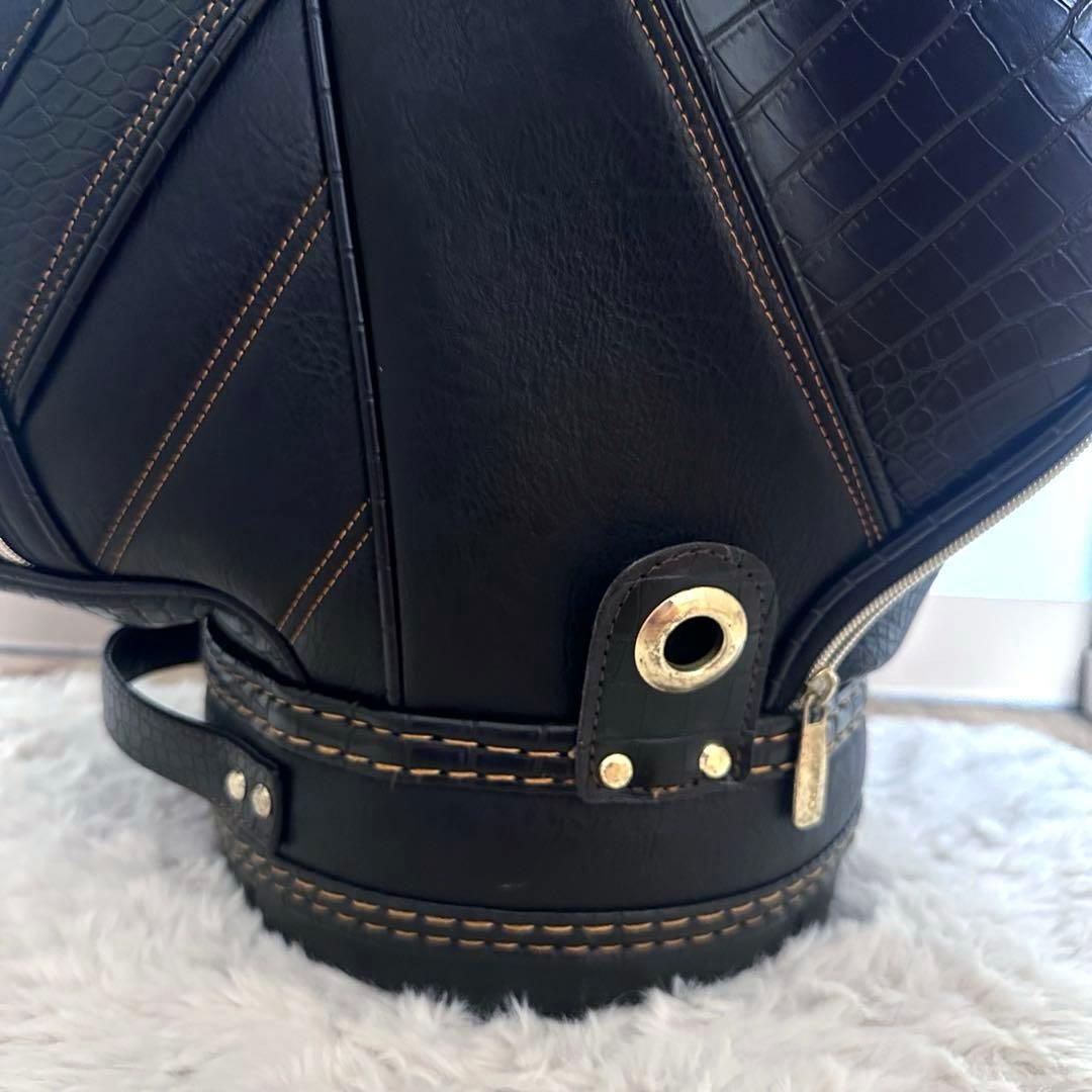 【M'S】キャディバッグ ゴルフバッグ スタンド式 ブラック