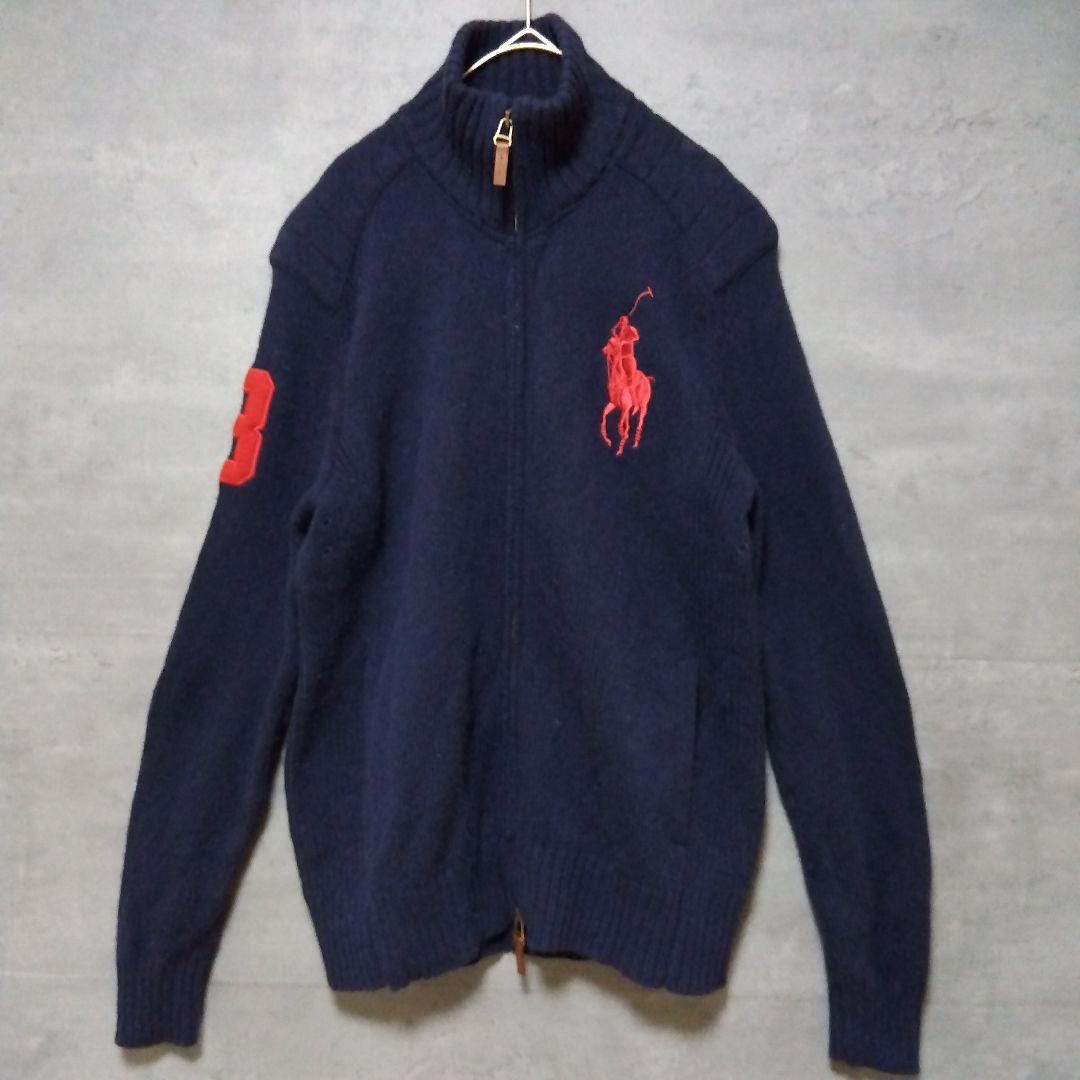 ラルフローレン ドライバーズニット ビッグポニー ナンバリング ネイビー