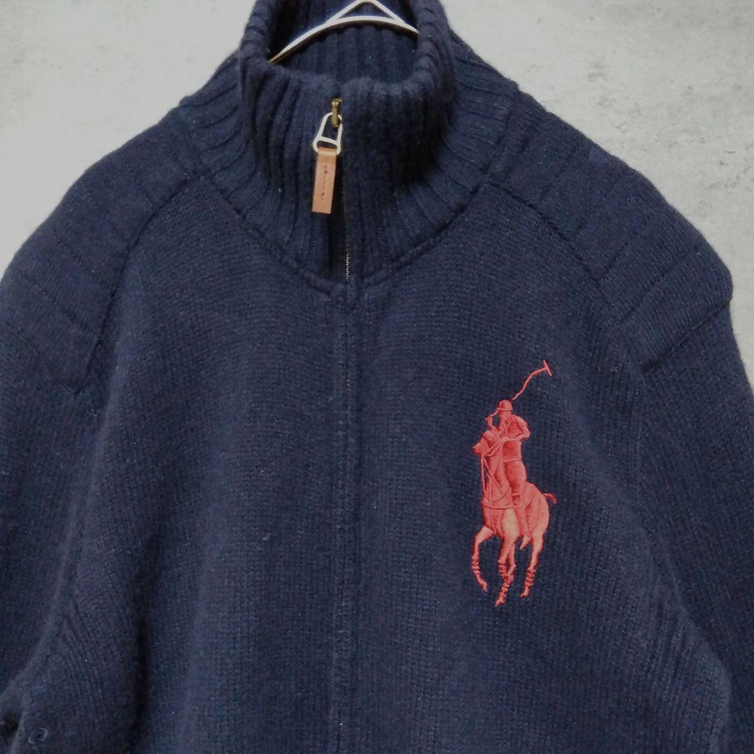 ラルフローレン ドライバーズニット ビッグポニー ナンバリング ネイビー