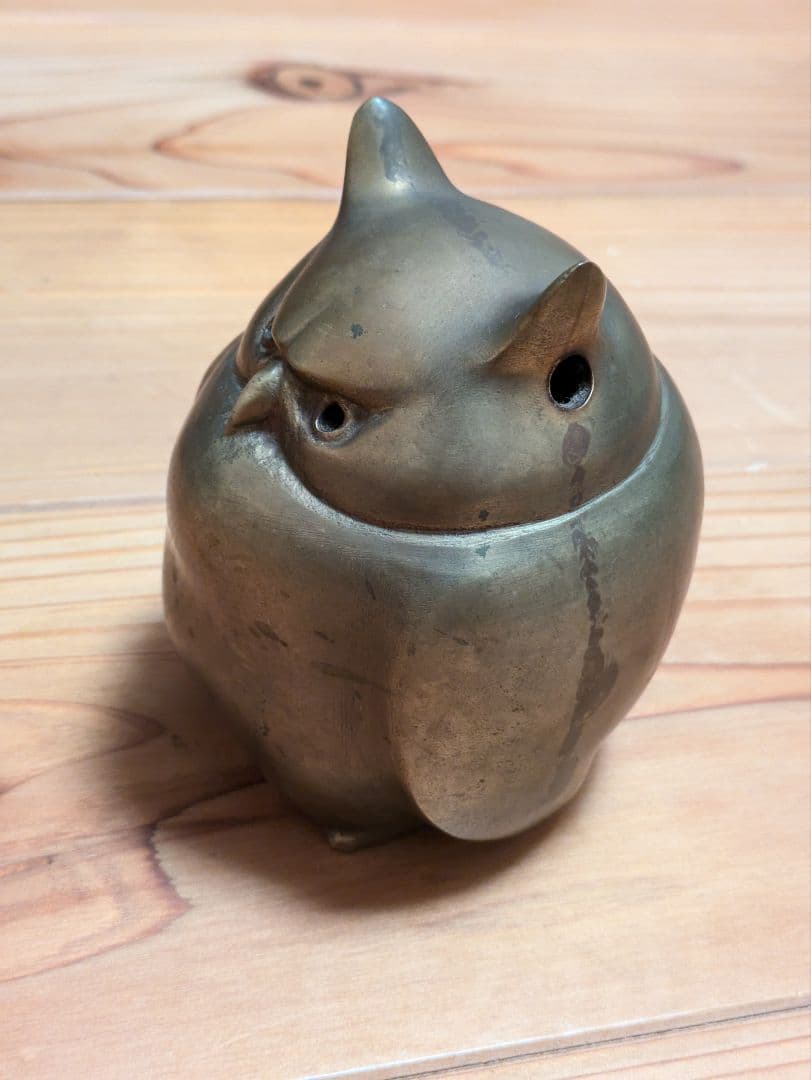 銅製 ふくろう香炉　米田美昭作