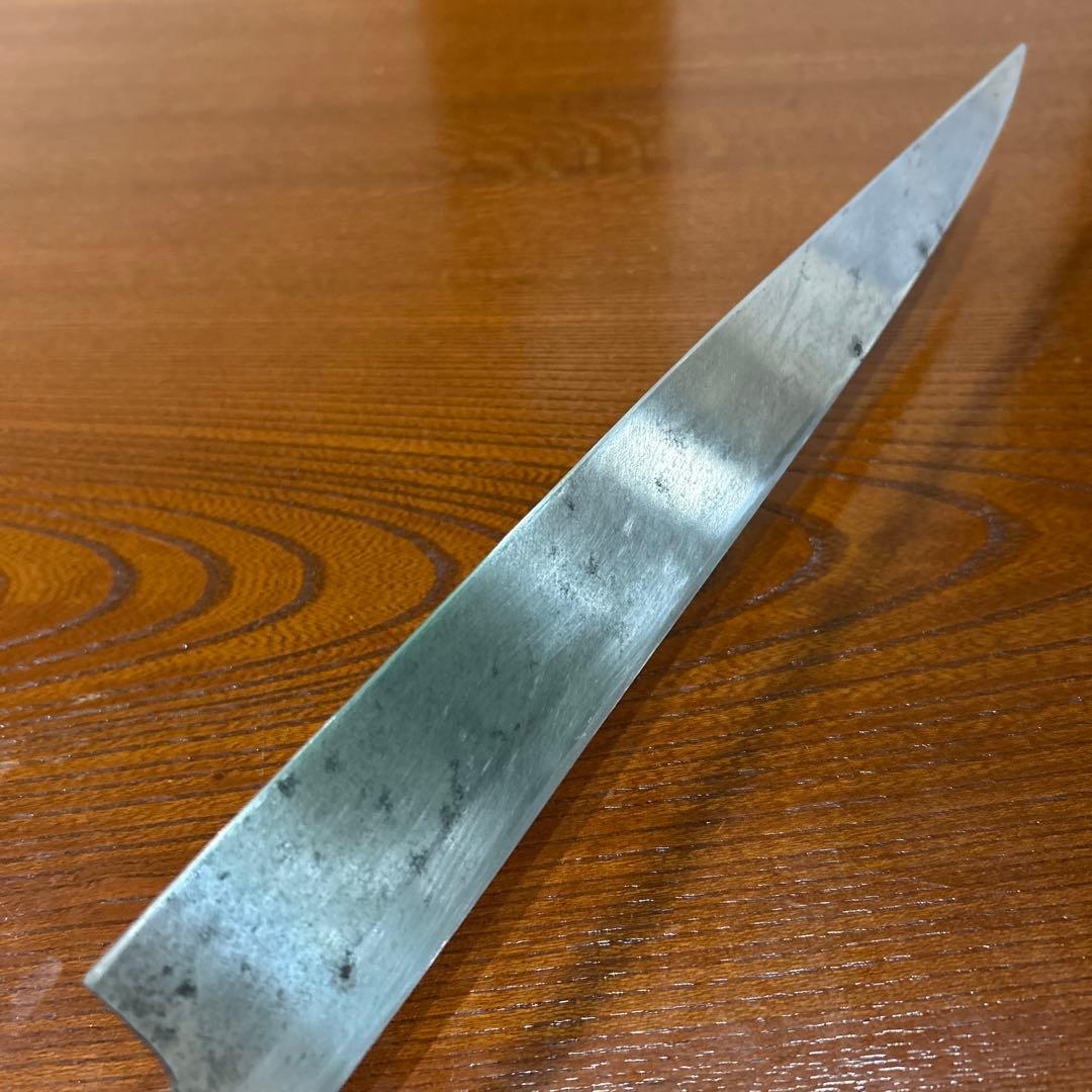 刺身包丁 中霞・玉白鋼 雪藤作 全長45cm刃29cm ☆送料無料 ☆水牛柄付