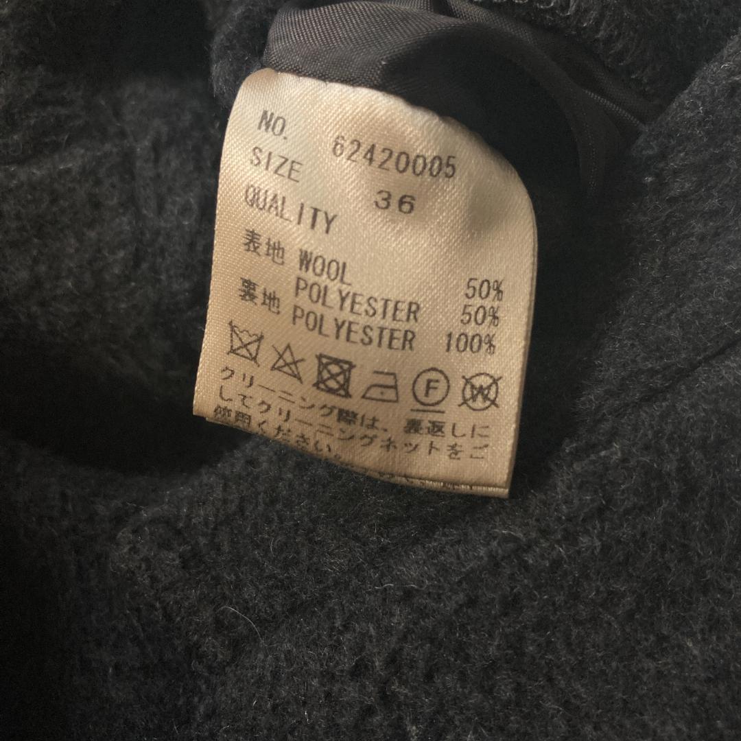 【まこと】anuke　24AW ウールステンカラーコート チャコールグレー