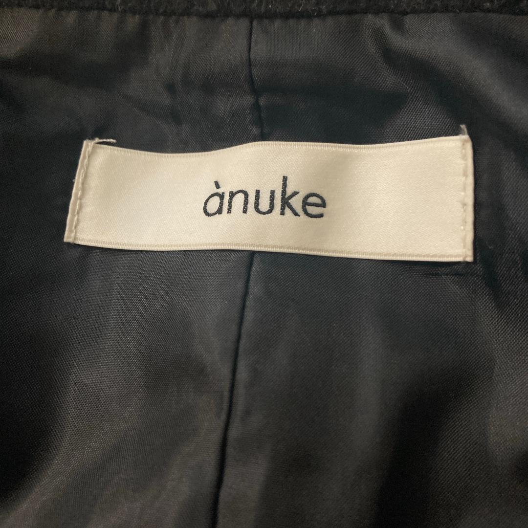 【まこと】anuke　24AW ウールステンカラーコート チャコールグレー