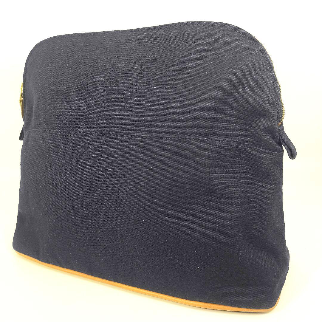 エルメス ボリード ポーチ GM ネイビー HERMES キャンバス - メルカリ