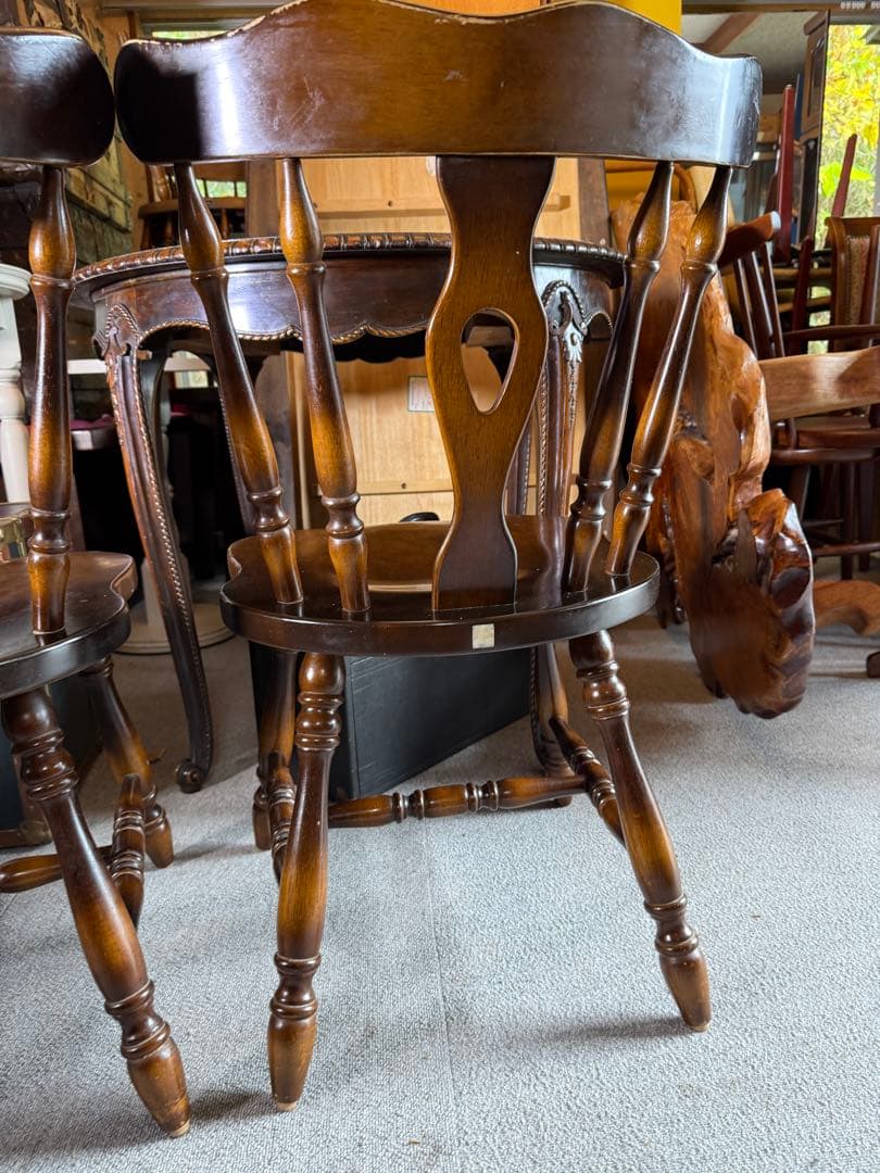 飛騨産業 キツツキ ウィンザーチェア 2脚セット 国産椅子 昭和レトロ