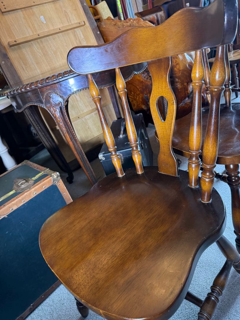 飛騨産業 キツツキ ウィンザーチェア 2脚セット 国産椅子 昭和レトロ