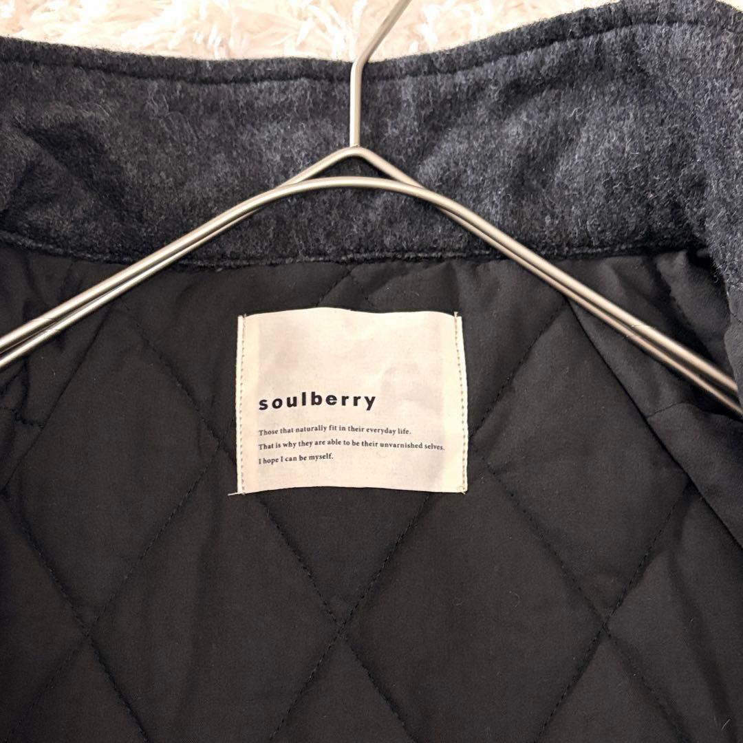 【たぃまちゃーず】 soulberry ウール着崩しコート チャコール系