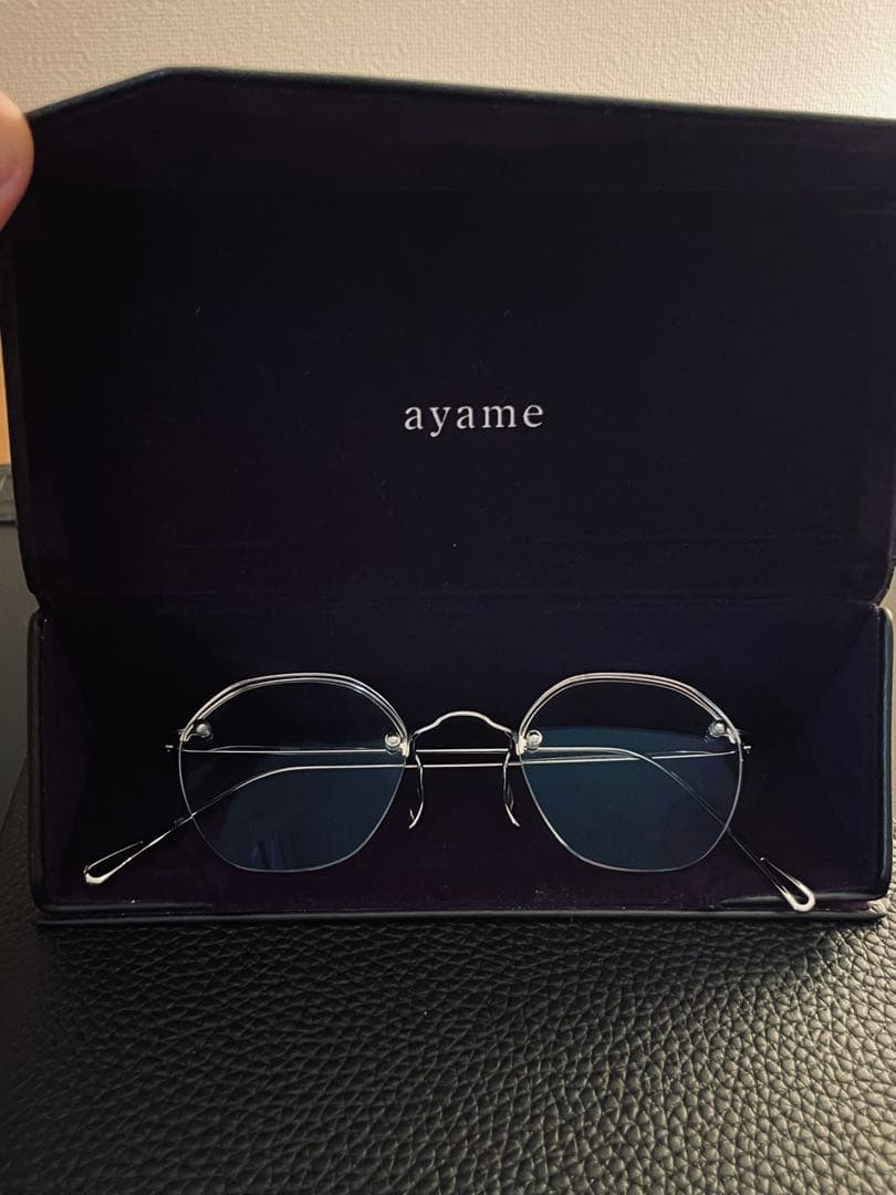 美品 ayame HEX RW メガネ シルバー 日本製