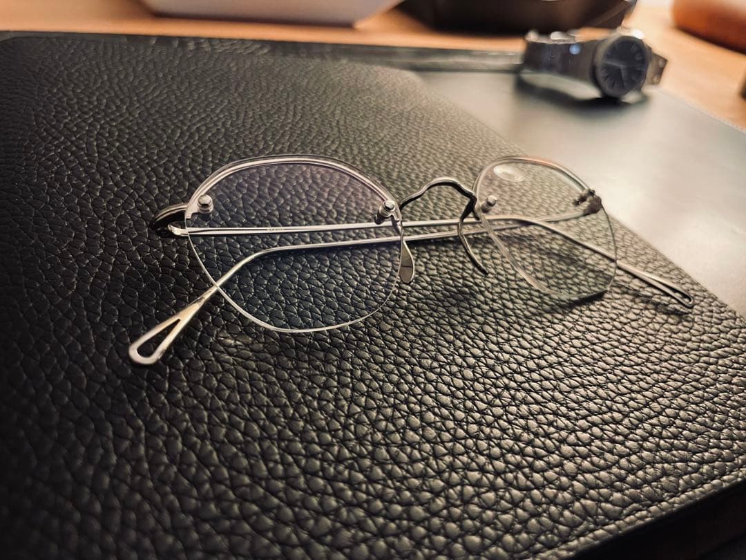 美品 ayame HEX RW メガネ シルバー 日本製