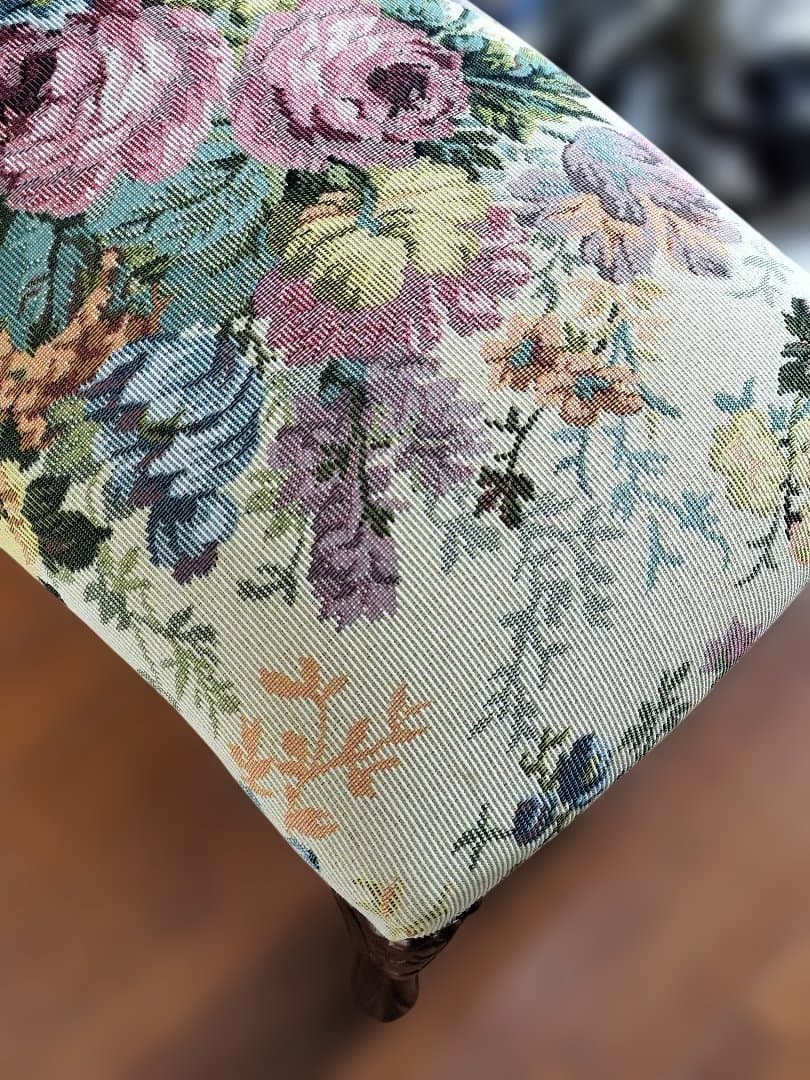 【英国製クラシック】猫脚×ゴブラン生地 スツール アンティーク