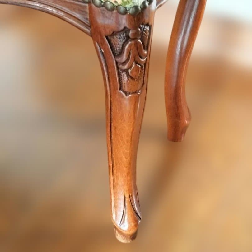 【英国製クラシック】猫脚×ゴブラン生地 スツール アンティーク