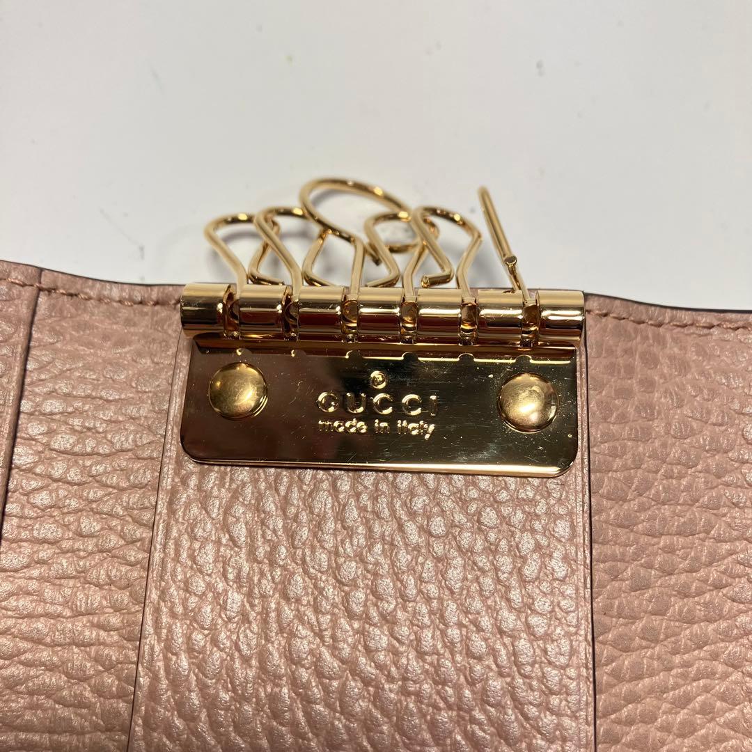 極美品　グッチGGマーモント ダスティピンク　キーケース