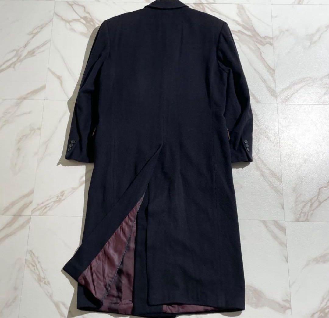 希少】ダブルチェスターコート カシミヤ100% マキシ丈 Lサイズ