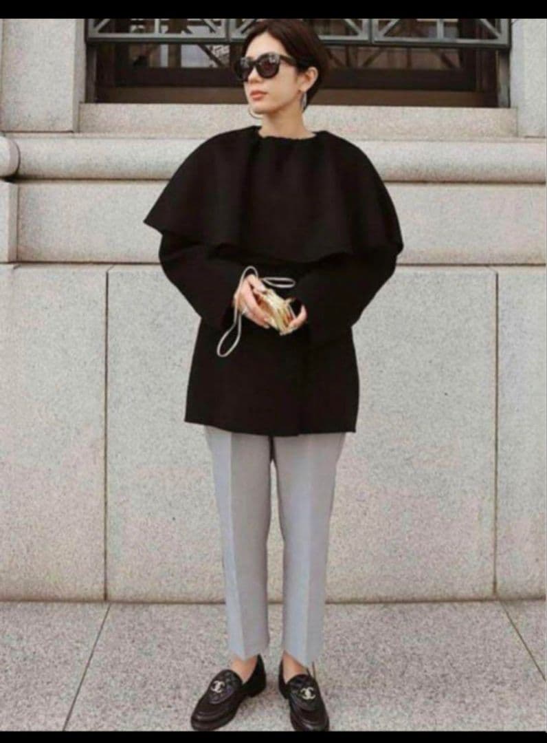 MACHATT マチャット オーバーカラーウールコート ブラックの通販はau