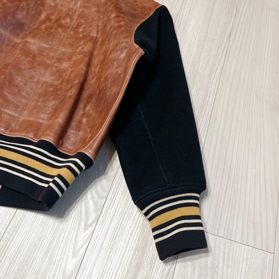 超希少 PHERROW’S C.C.MASTERS レザー×ウール スタジャン