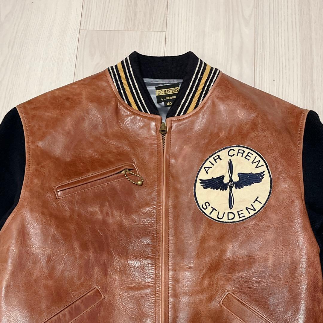 超希少 PHERROW’S C.C.MASTERS レザー×ウール スタジャン