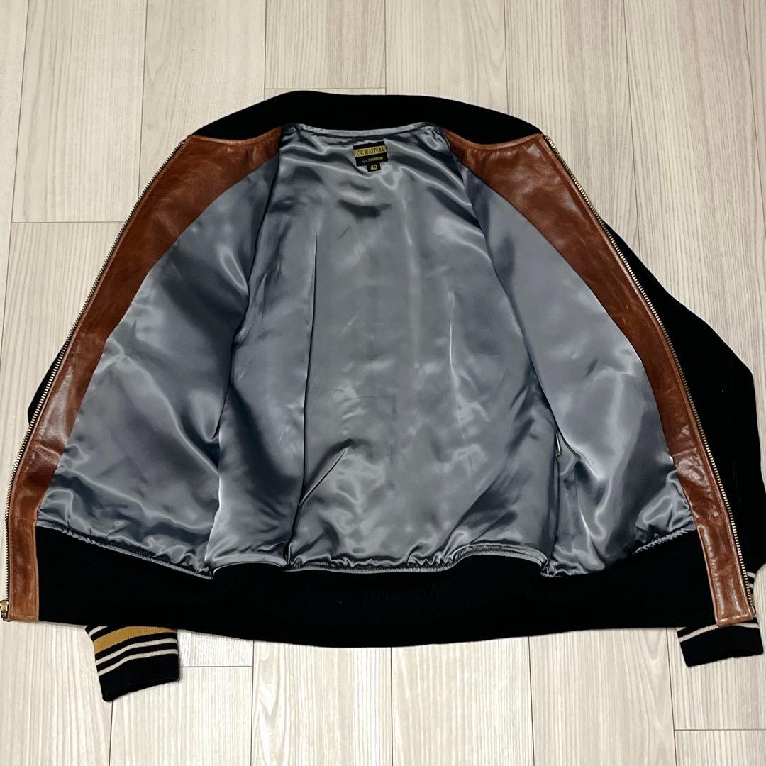 超希少 PHERROW’S C.C.MASTERS レザー×ウール スタジャン