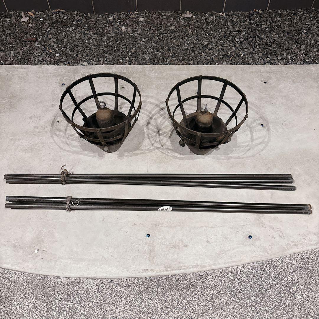 民芸工房鉄石　かがり火 松明台 灯油式 小型 分解可能 たいまつ　阿蘇