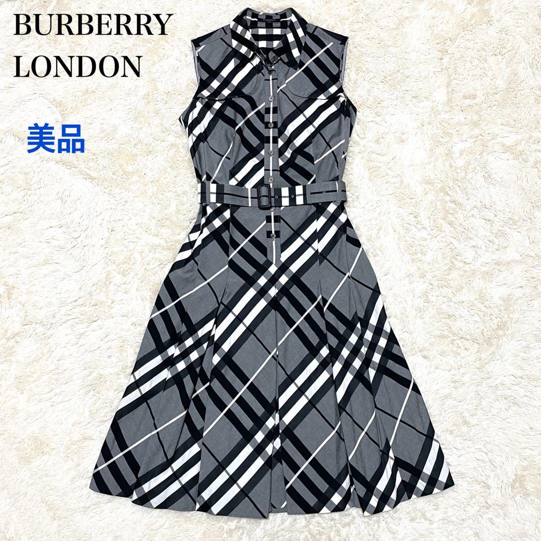 美品】 BURBERRY バーバリー ノースリーブワンピース ノバチェック