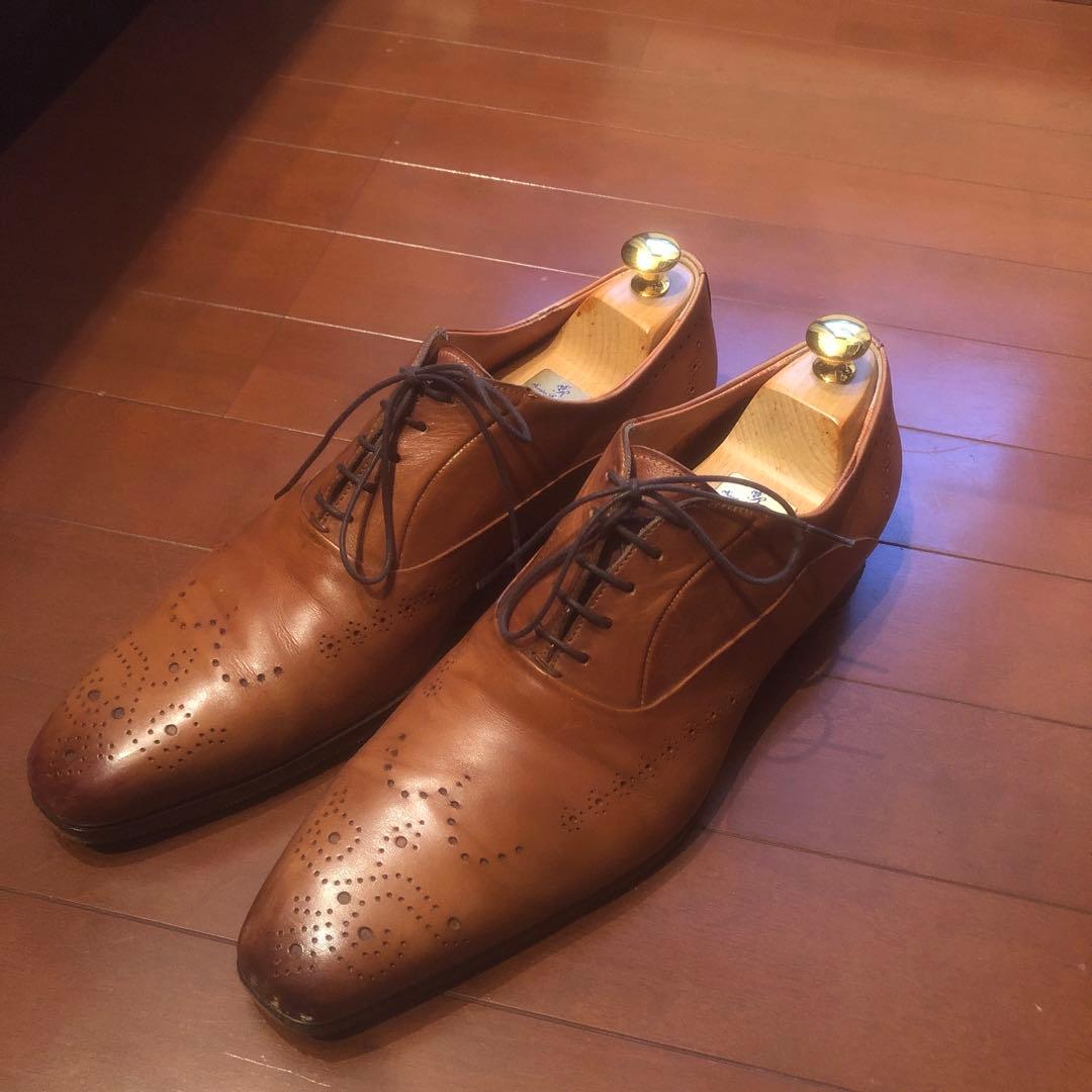 サントーニ Santoni /ドレスシューズ 71/2【ライトブラウン】