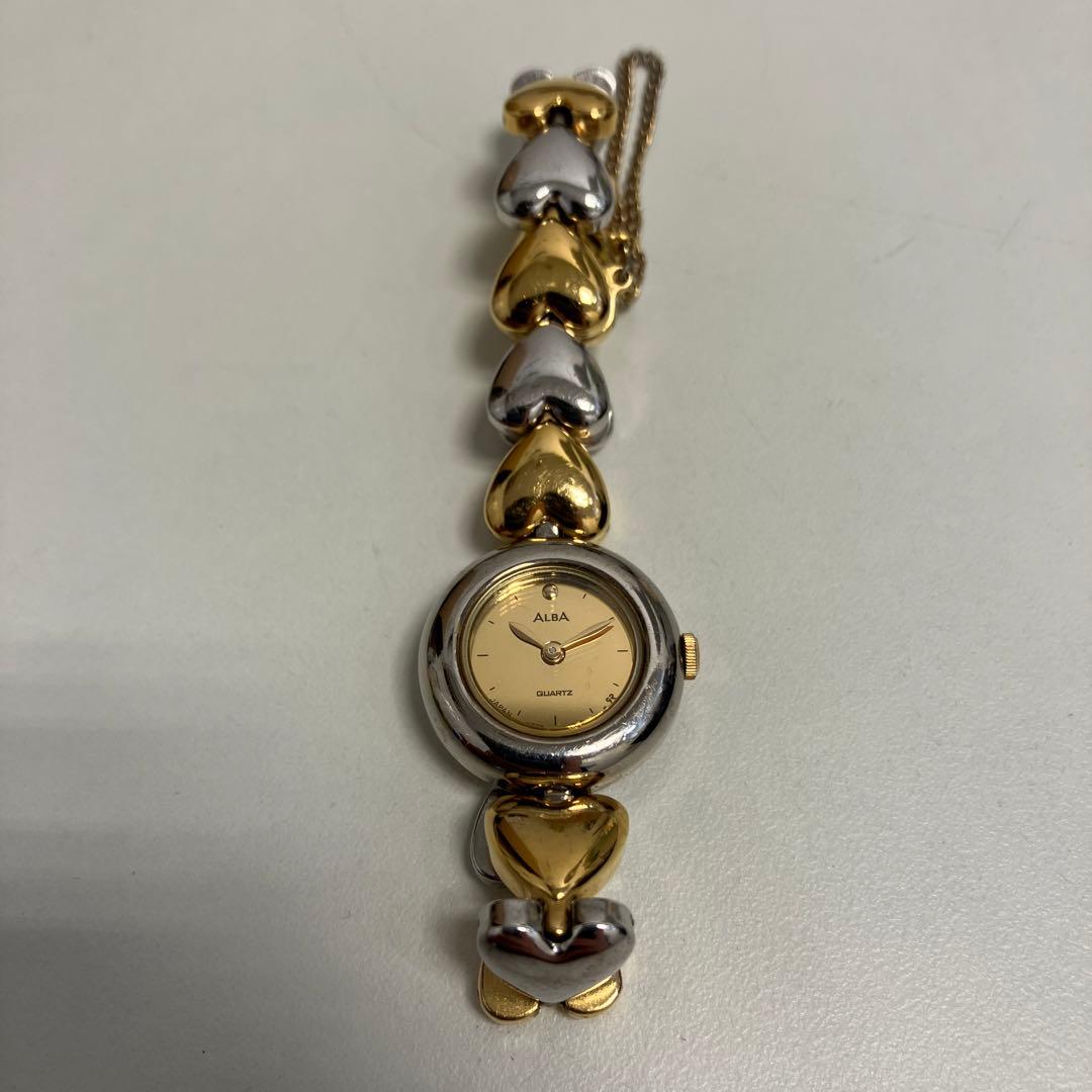 SEIKO】ALBA 腕時計 ハート型メタルベルト 電池切れ - メルカリ