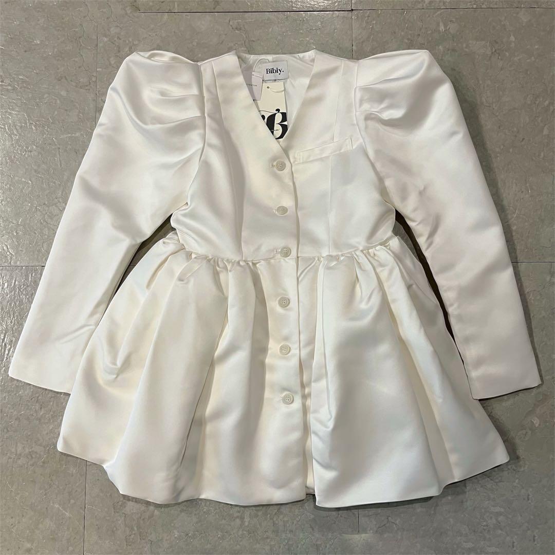 【新品未使用】Bibiy. パフスリーブミニワンピース ホワイト