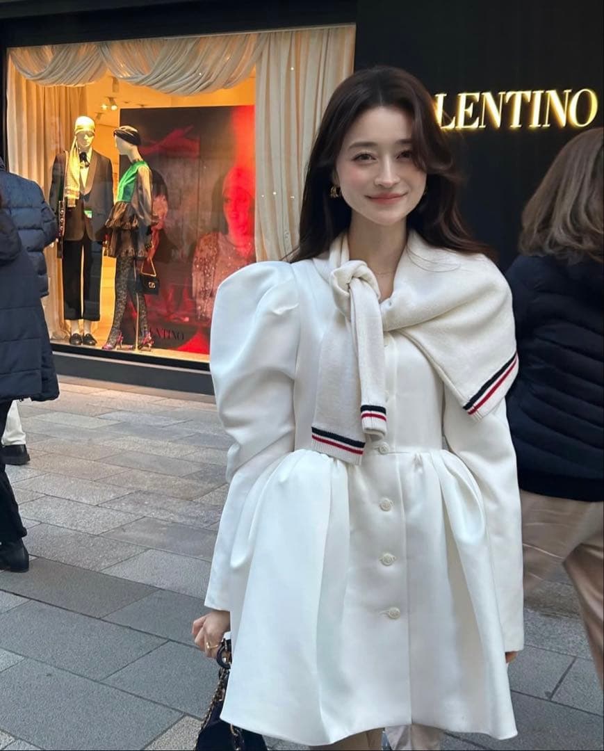 【新品未使用】Bibiy. パフスリーブミニワンピース ホワイト