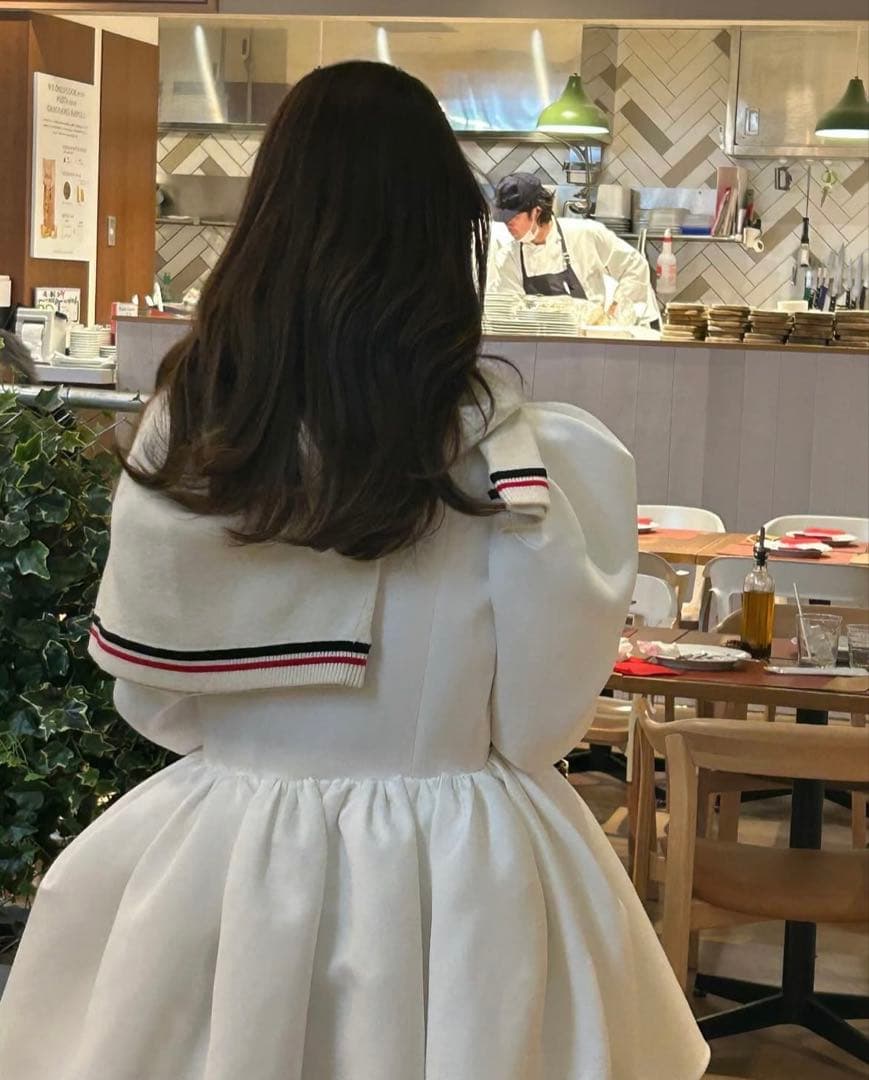 【新品未使用】Bibiy. パフスリーブミニワンピース ホワイト