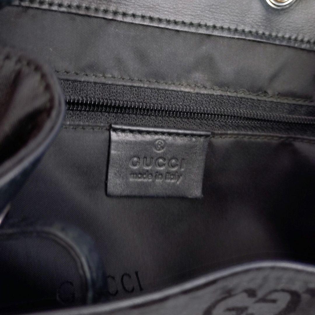 グッチ リュック バッグパック ジャッキー GG ナイロン レザー 黒