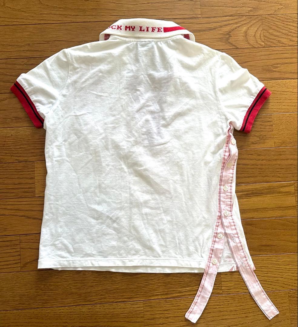 D&G ポロシャツ ホワイト/レッド 半袖 ヴィンテージ レトロ