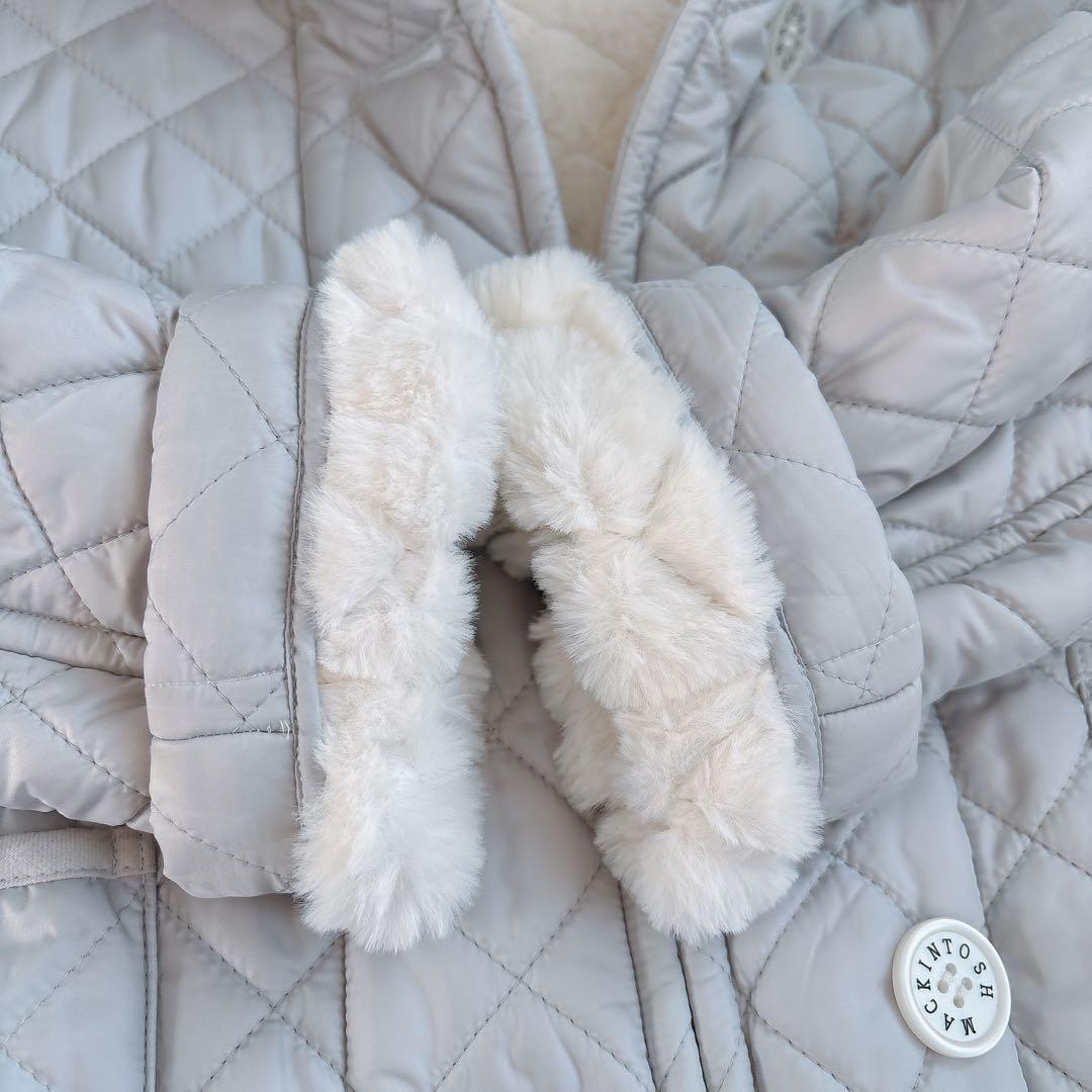 美品 マッキントッシュロンドン キルティング ロングコート ボア 36 ダウン