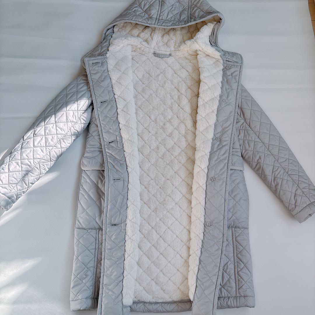 美品 マッキントッシュロンドン キルティング ロングコート ボア 36 ダウン